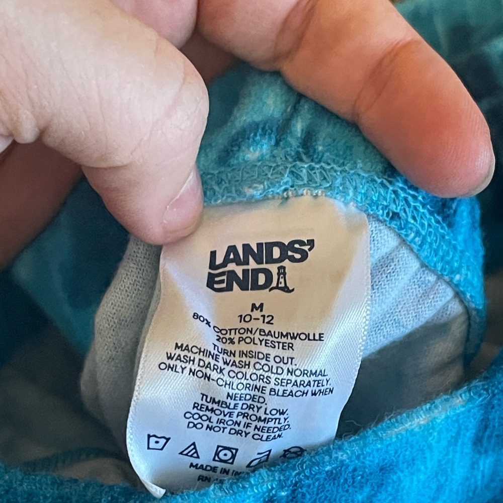 Lands End Terry Cloth Tie Dye Two Piece Swim Suit Cover Up - Picture 11 of 11